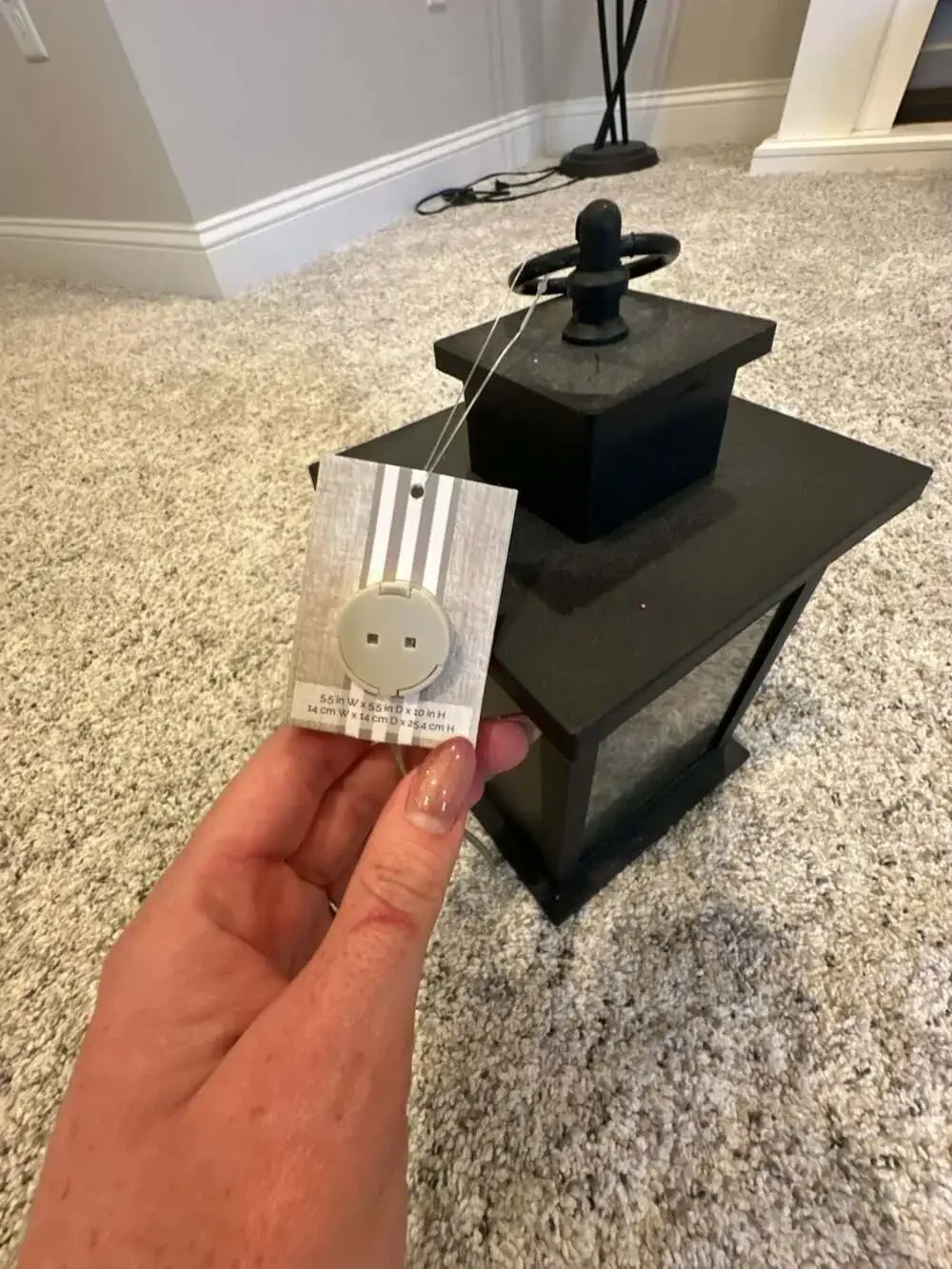 Greyson Home Battery-Operated LED Fireplace Lantern with Timer